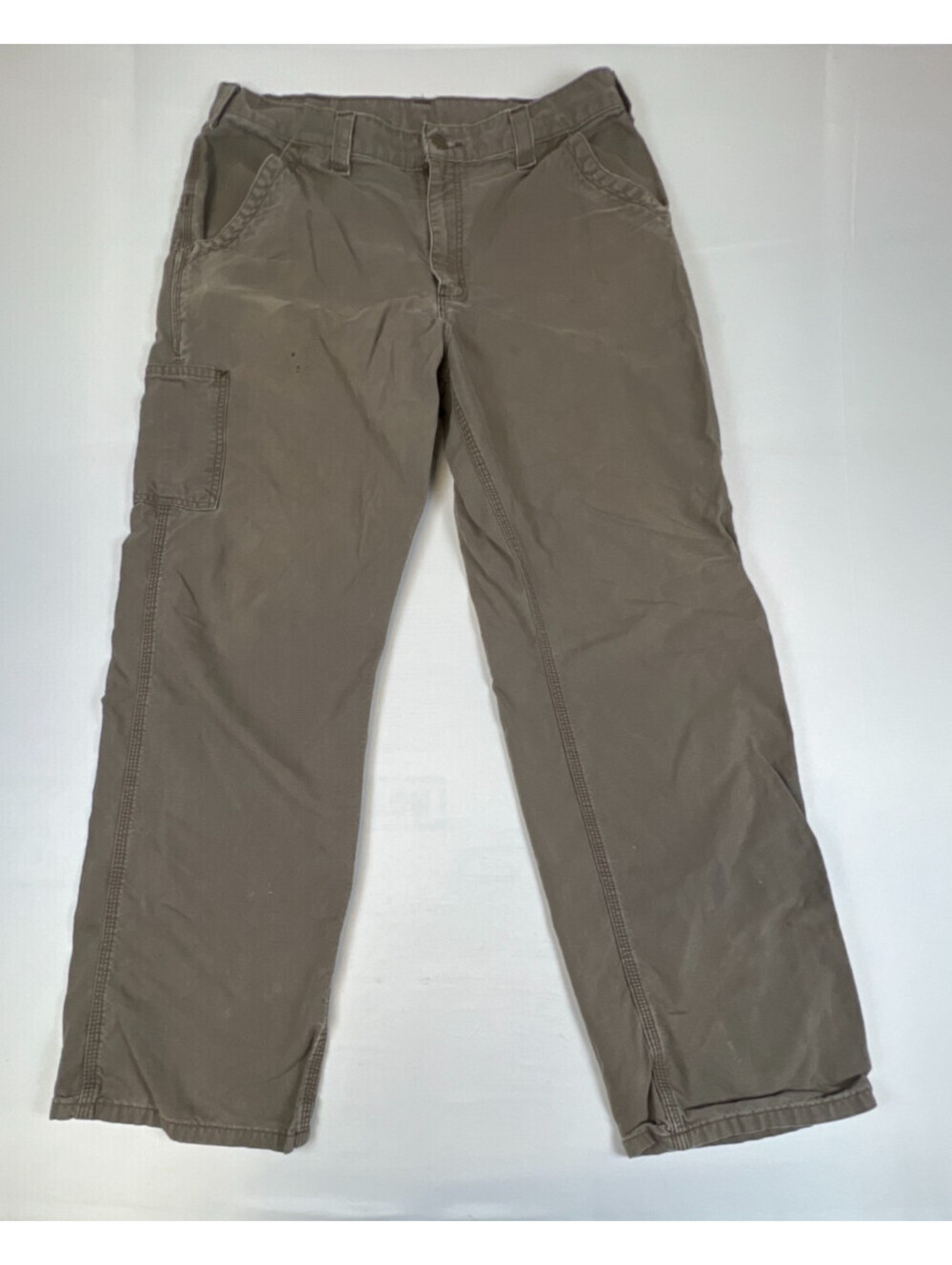 Carhartt Mens 36x32 Dungaree Fit Canvas Work Pants Brown Cotton Utility Utility